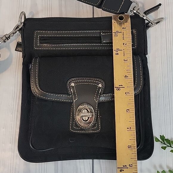 Unbranded Crossbody Bag black canvas and faux leather - Picture 6 of 7